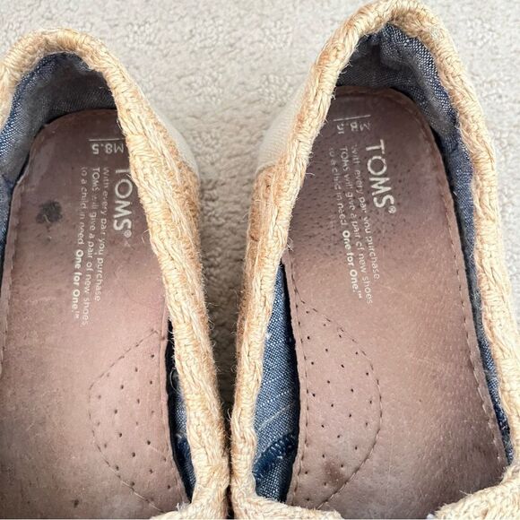 TOMS Tan Classic Burlap Basket Weave Slip On Casual‎ Shoes - Picture 7 of 8